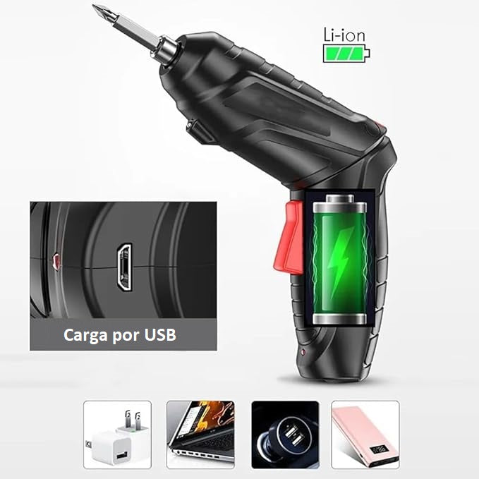 Kit Destornillador Eléctrico 47 Piezas | Potente, Preciso e Inalámbrico