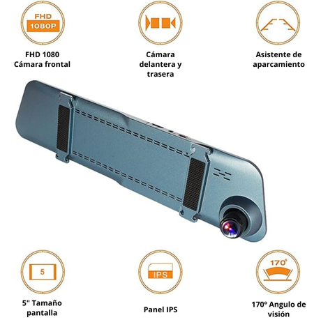 Dashcam 1080p con camara de marcha atras 1080p